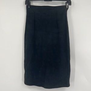 Vintage Leather Black Suede Skirt 6
